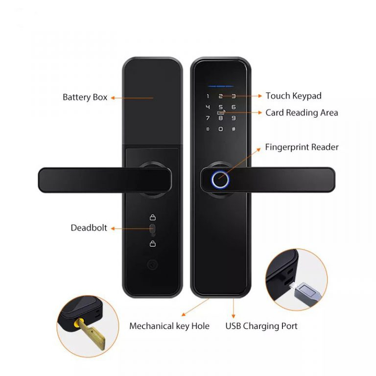 Smart Wifi Door Lock with Fingerprint, Cards, Password